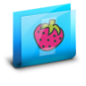 Folder Strawberry Blue Icon 96x96 png